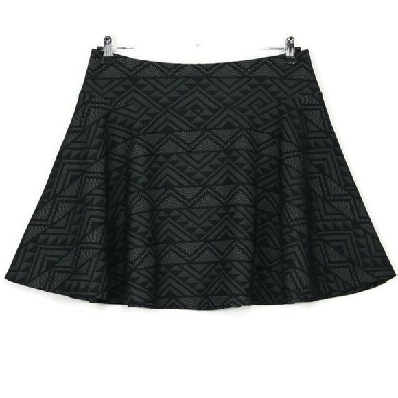 INC International Concepts Full A-Line Skater Skirt Black L Large - Picture 1 of 11